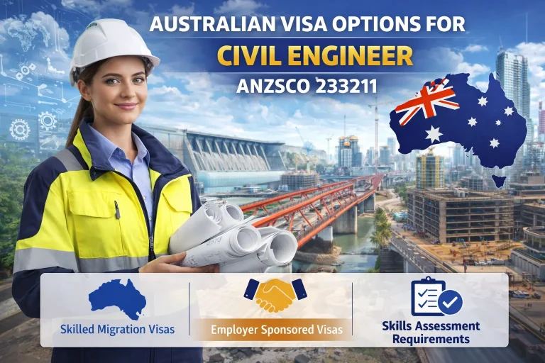 Civil Engineer ANZSCO 233211 Australia visa options and migration guide
