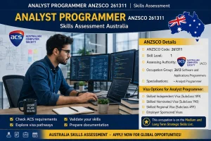 Analyst Programmer ANZSCO 261311 skills assessment Australia ACS requirements