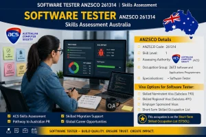 Software Tester ANZSCO 261314 skills assessment Australia with ACS requirements and visa options