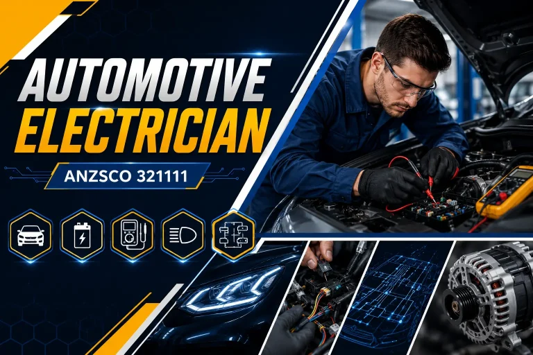 Automotive Electrician ANZSCO 321111 diagnosing and repairing vehicle electrical systems.