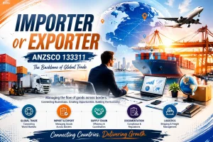 Importer or Exporter ANZSCO 133311 professional managing international trade and global supply chain operations.