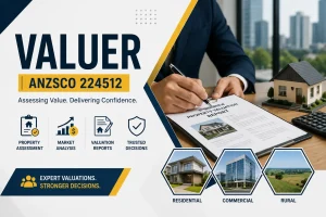 Valuer ANZSCO 224512 preparing a property valuation report.